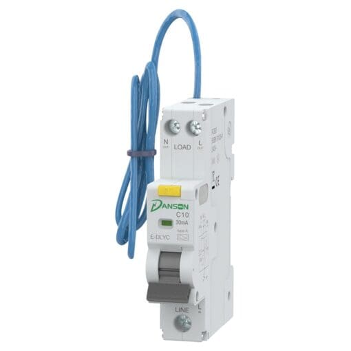 Danson 10A 30mA 6kA Single Pole Mini Compact RCBO - Type A - Curve C 147270