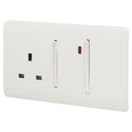 Trendi 45A Double Pole Screwless Cooker Switch with Neon & 13A Swit 175381