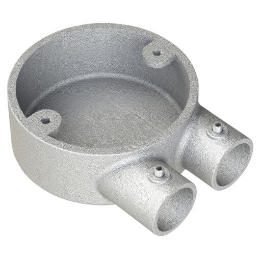 5x Metpro Conlok Steel Conduit 2 Way U Terminal Box - 20mm - Galvanised 187015