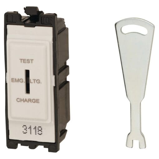 Contactum 20AX 1 Way Single Pole Key Grid Switch - Emergency Lighting - 345069