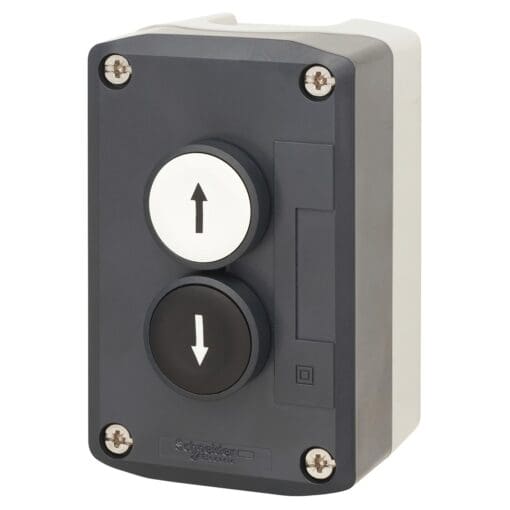 Schneider Enclosed Station Spring Return Flush Push Buttons - White/Bl 486256