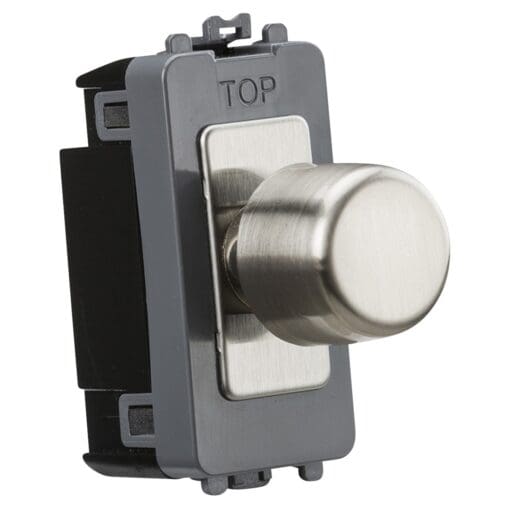 Knightsbridge 6A 2 Way Dummy Grid Dimmer Switch - Brushed Chrome 509547