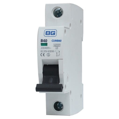 5x BG 40A Single Pole MCB - Type B 599460