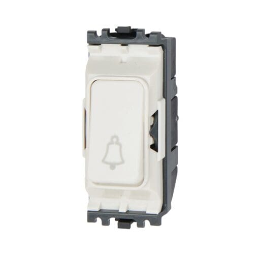 MK 10A 2 Way Single Pole Retractive Printed Grid Switch - Bell - White 634728