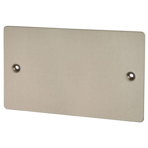 5x BG Flatplate Screwed 2 Gang Blank Plate - Brushed Steel 653357