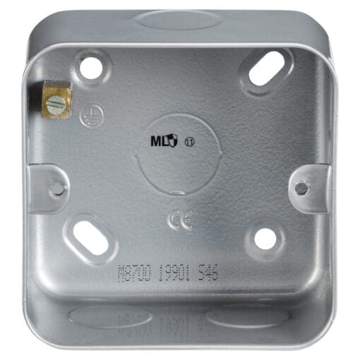 5x Knightsbridge 1-2 Gang Metal Clad Grid Switch Surface Back Box -44mm 714316