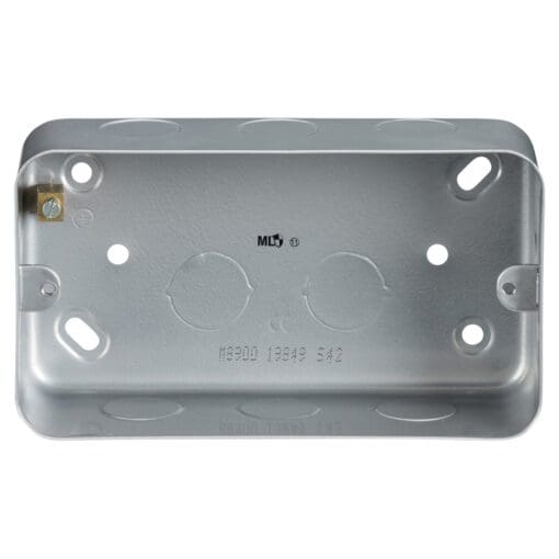 Knightsbridge 3-4 Gang Metal Clad Grid Switch Surface Back Box - 44mm D 797956