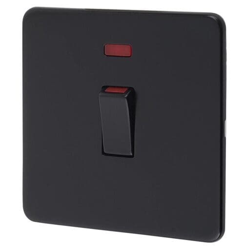 Knightsbridge 45A 1 Gang Screwless Double Pole Cooker Switch with Neon 823929