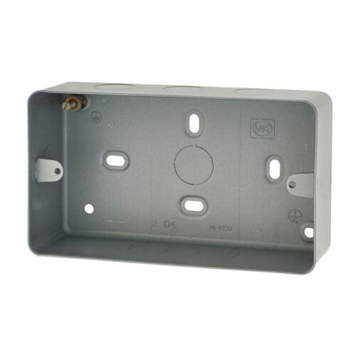 MK 2 Gang Surface Back Box with Knockout - 41mm - Steel 865450