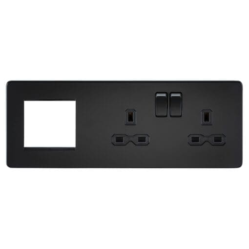 Knightsbridge 2 Module Multimedia Faceplate & 13A 2G DP Switched So 886929
