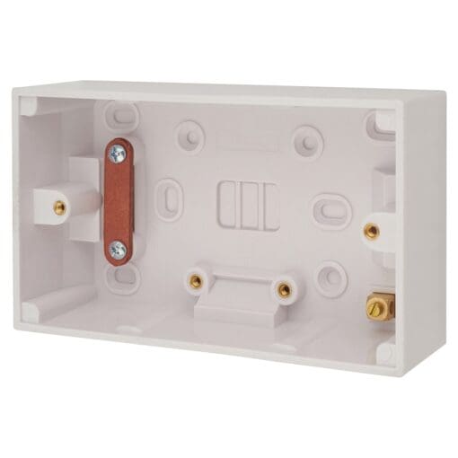 5x Schneider Exclusive 2 Gang Surface Pattress Box - 47mm - White 902731