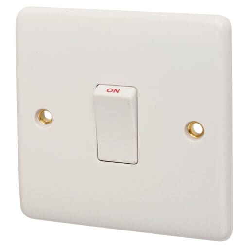 Eurolite Enhance 20A 1 Gang Double Pole Switch - White 924565