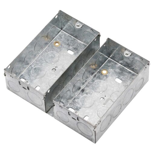 Knightsbridge Small Multimedia Front Plate Back Box - 47mm - Galvanised 976128