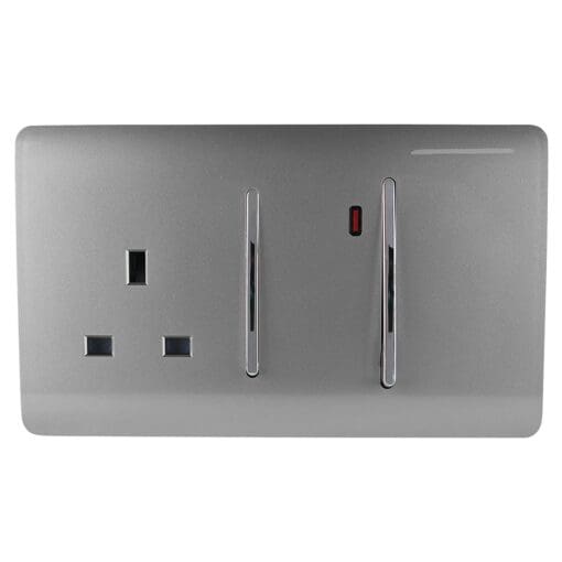 Trendi 45A Screwless Double Pole Cooker Switch & 13A Switched Socke 987250