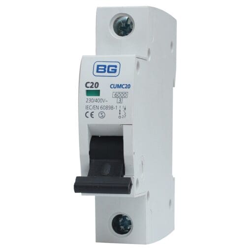 5x BG 20A Single Pole MCB - Type C 993341