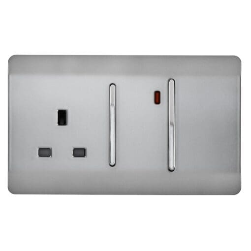 Trendi 45A Screwless Double Pole Cooker Switch & 13A Switched Socke 345509